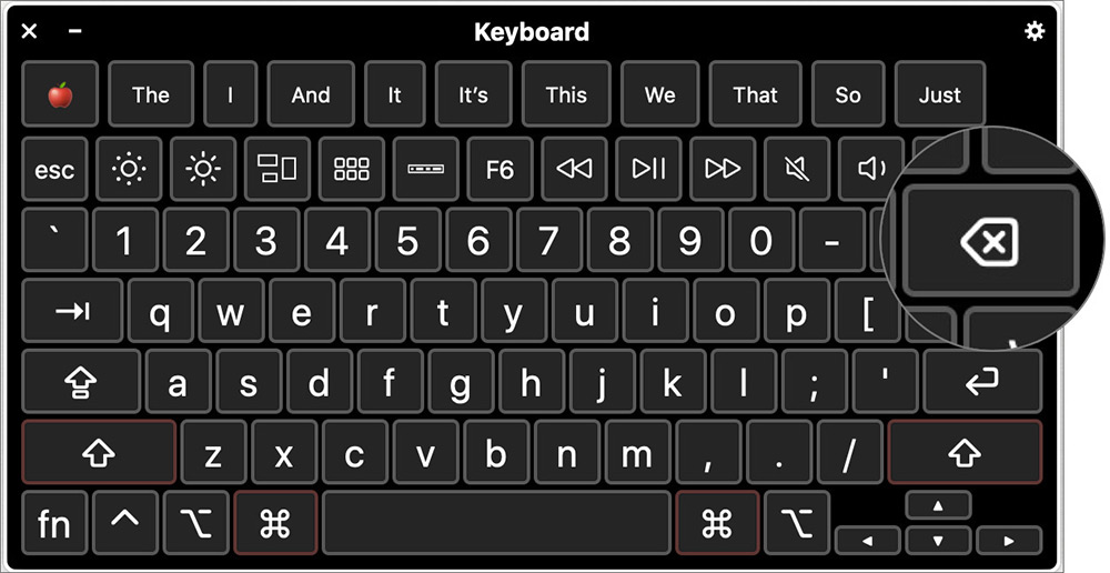 mac keyboard delete key for windows